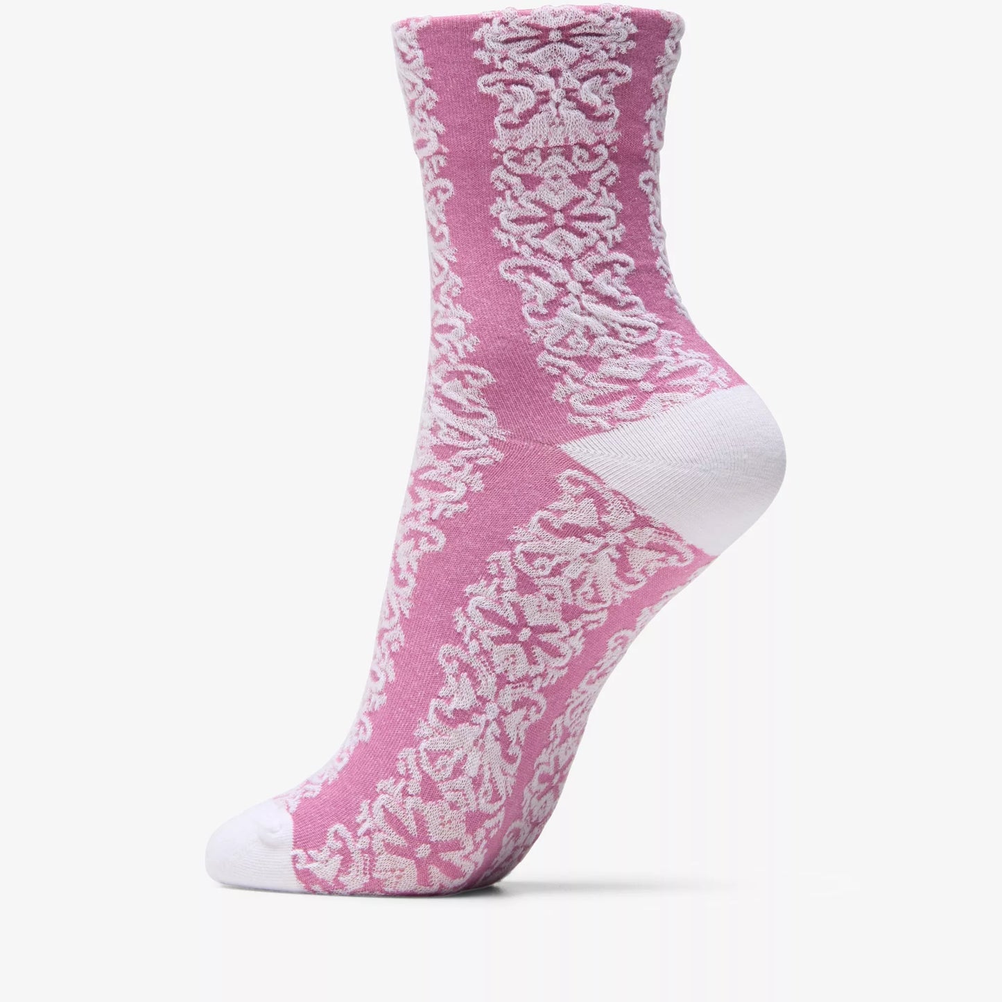 Wide Cuff Floral Crew