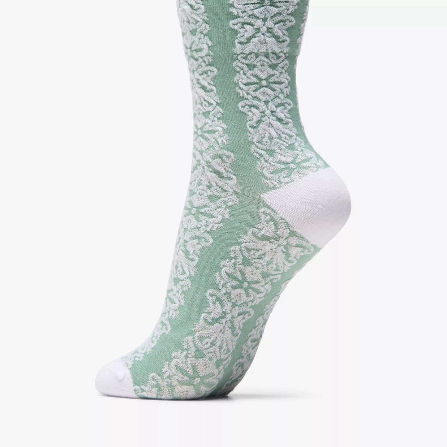 Wide Cuff Floral Crew