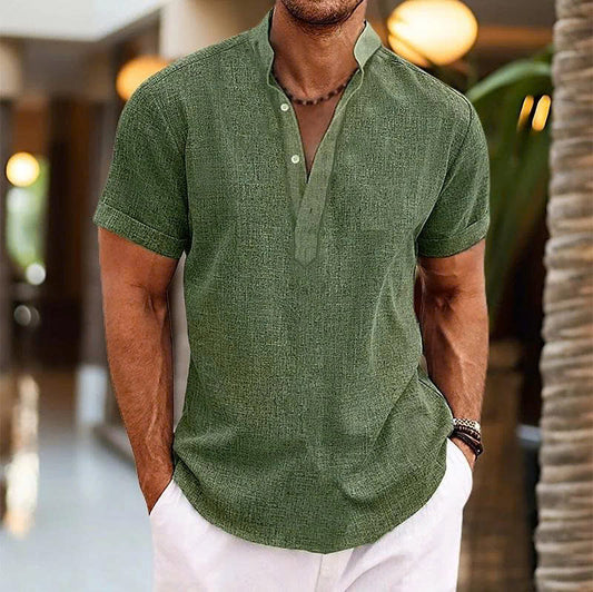 💥Big Summer Sale - 50% OFF💥Stand Collar Short Sleeve Shirt