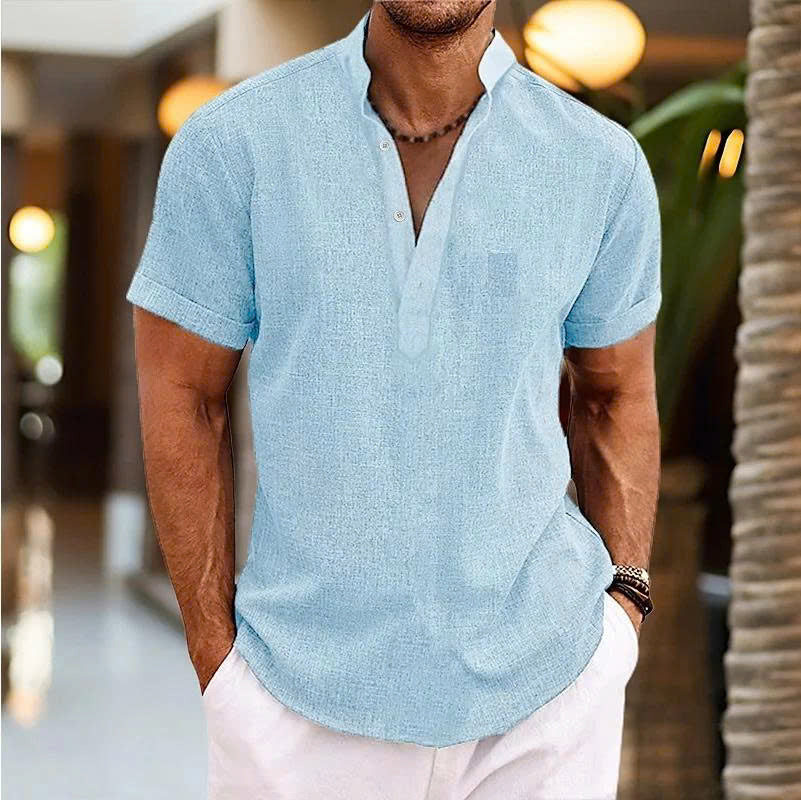 💥Big Summer Sale - 50% OFF💥Stand Collar Short Sleeve Shirt
