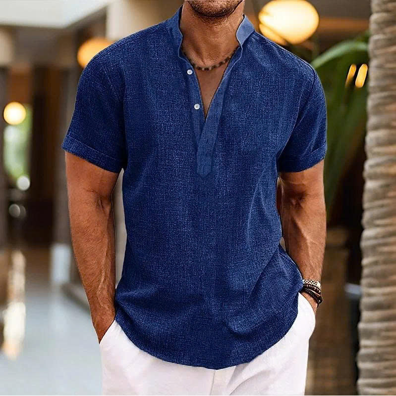 💥Big Summer Sale - 50% OFF💥Stand Collar Short Sleeve Shirt
