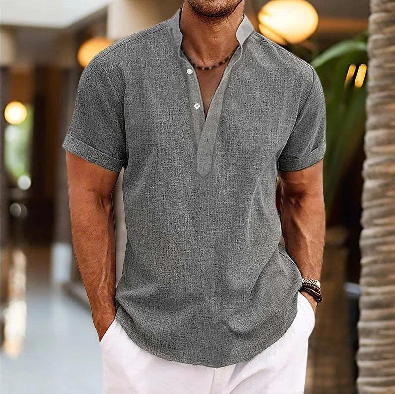 💥Big Summer Sale - 50% OFF💥Stand Collar Short Sleeve Shirt